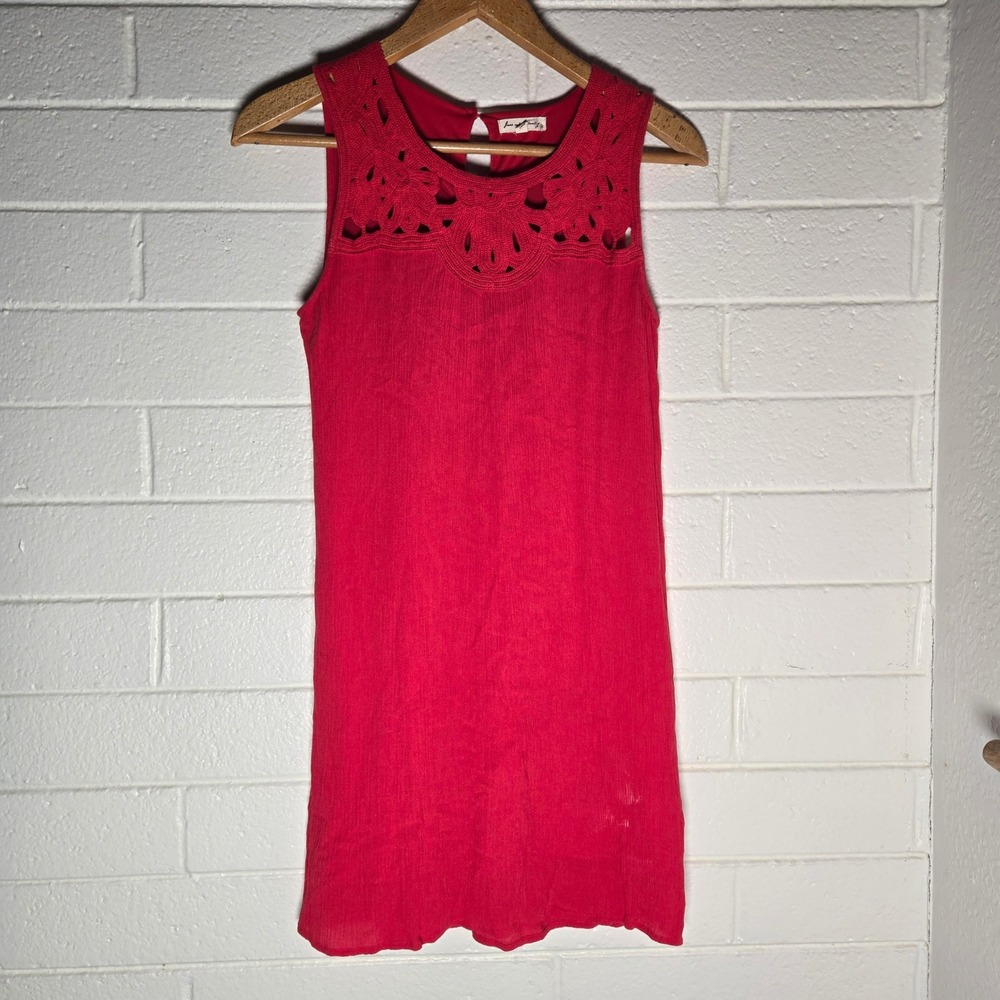 Jane and Delancey Sleeveless Dress Small Crochet Boho Mini‎ Coverup Tropical